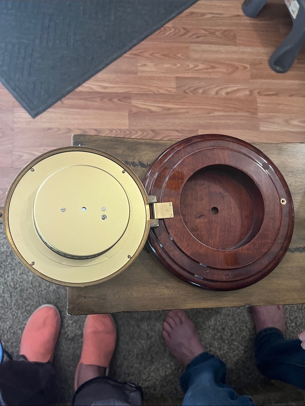 Abercrombie & Fitch Beveled Mahogany and Brass Wall Barometer - Picture 6 of 12